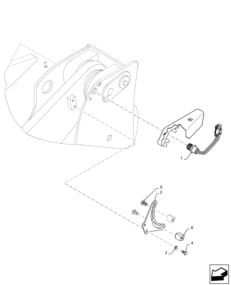 Схема запчастей Case 521F - (55.415.AB[01]) - BUCKET HEIGHT AND RETURN TO TRANSPORT, Z-BAR (55) - ELECTRICAL SYSTEMS