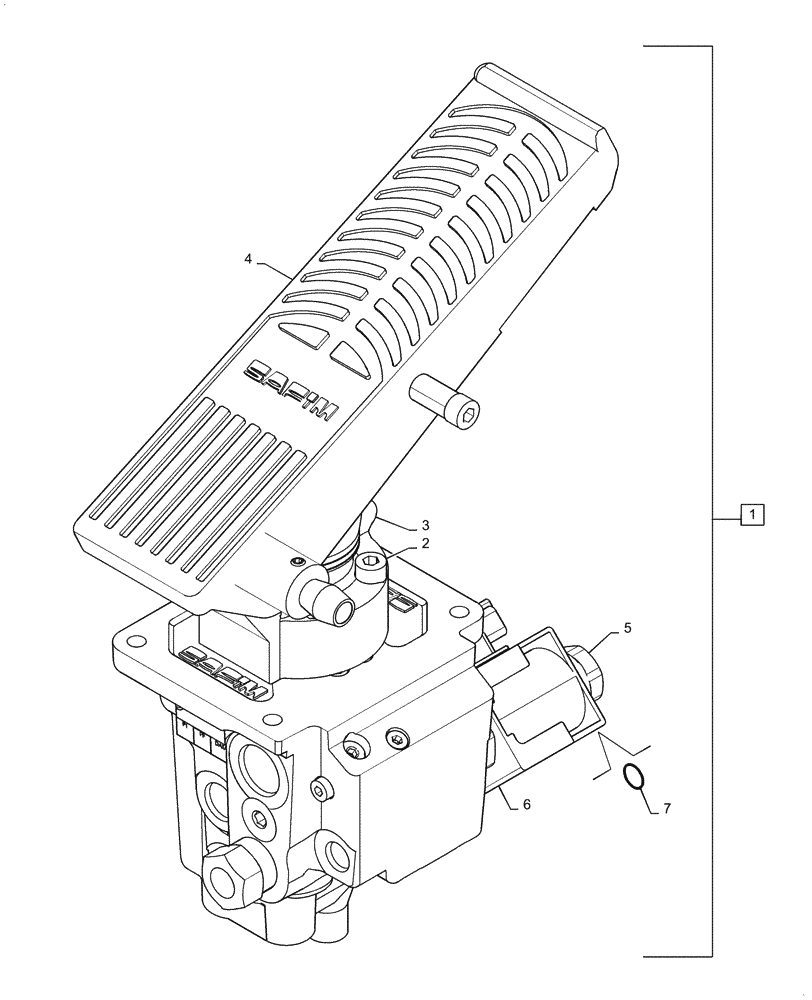 Схема запчастей Case 521F - (33.202.CM[01]) - VAR - 424224 - BRAKE VALVE ASSEMBLY (33) - BRAKES & CONTROLS