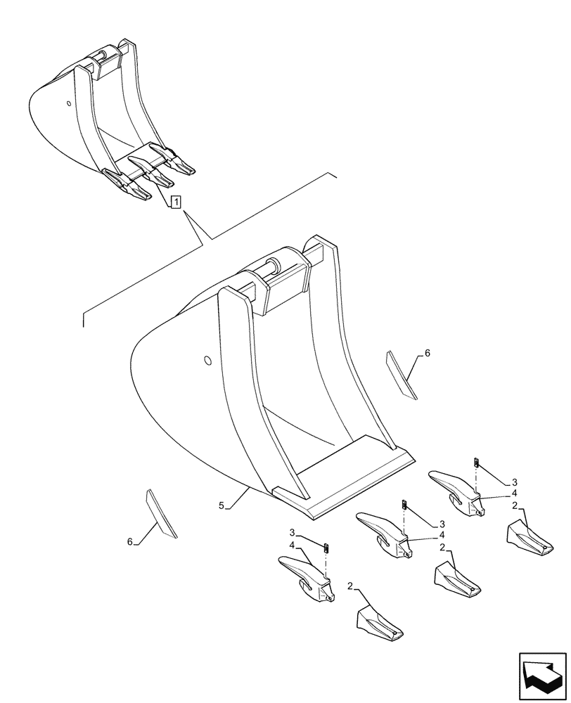 Схема запчастей Case CX80C - (84.100.007) - BUCKET (L=600MM), EU MODELS (84) - BOOMS, DIPPERS & BUCKETS