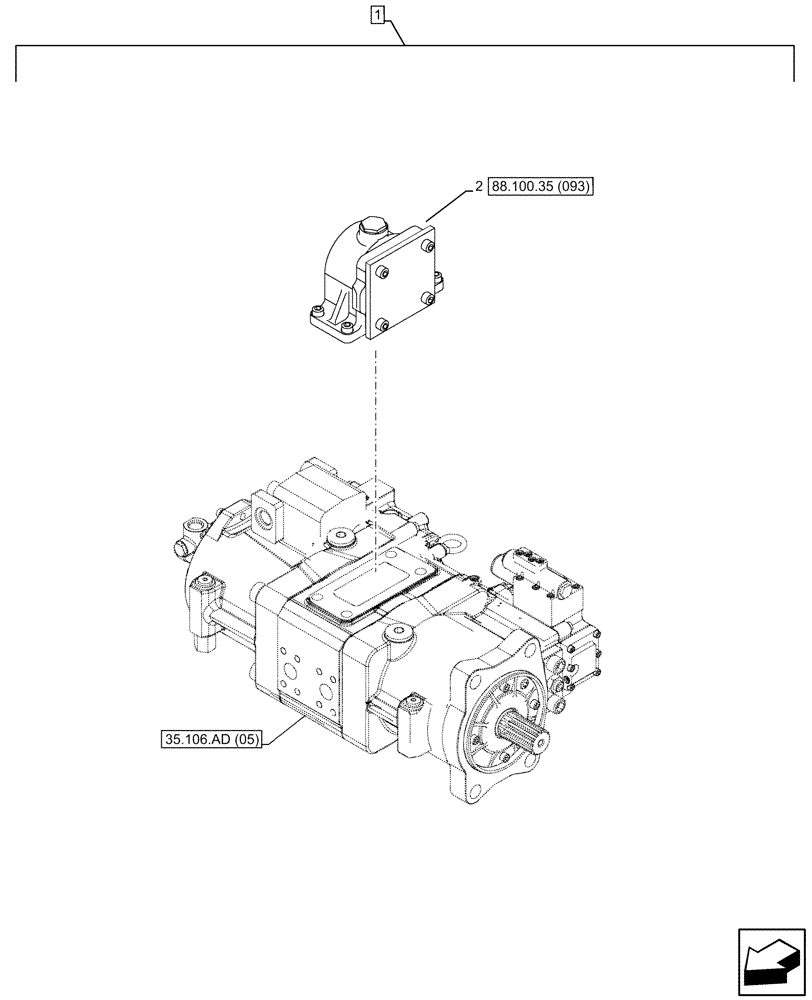 Схема запчастей Case CX350D LC - (88.100.35[092]) - DIA KIT, CLAMSHELL BUCKET, ROTATION, W/ ELECTRICAL PROPORTIONAL CONTROL, PTO (88) - ACCESSORIES