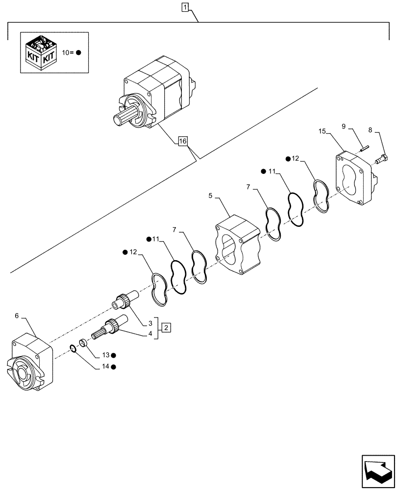 Схема запчастей Case CX210D LC - (88.100.35[097]) - DIA KIT, CLAMSHELL BUCKET, ROTATION, W/ ELECTRICAL PROPORTIONAL CONTROL, HYDRAULIC PUMP, GEAR, COMPONENTS (88) - ACCESSORIES