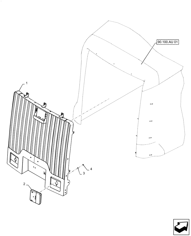 Схема запчастей Case 521F - (55.404.BM[01]) - REAR LIGHT INSTALLATION (55) - ELECTRICAL SYSTEMS