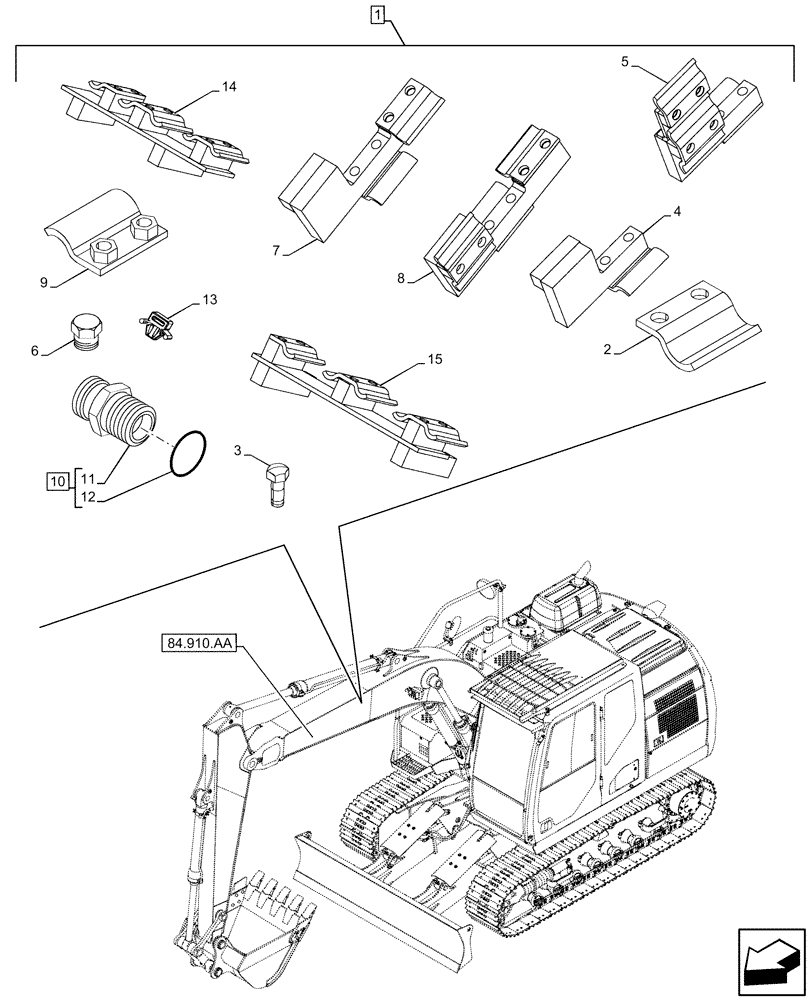Схема запчастей Case CX300D LC - (88.100.35[090]) - DIA KIT, CLAMSHELL BUCKET, ROTATION, W/ ELECTRICAL PROPORTIONAL CONTROL, CLAMP, PLUG, ADAPTER (88) - ACCESSORIES