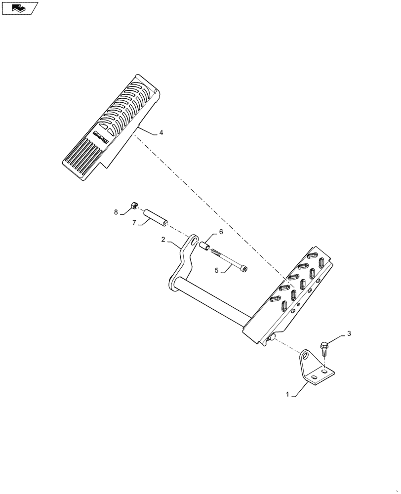 Схема запчастей Case 521F - (33.202.BH[01]) - VAR - 782436 - RIGHT SIDE BRAKE PEDAL (33) - BRAKES & CONTROLS