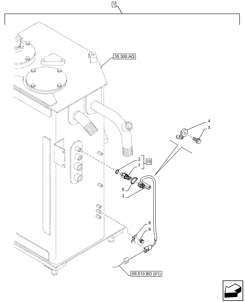 Схема запчастей Case CX350D LC - (88.100.35[036]) - DIA KIT, HAMMER CIRCUIT, W/ ELECTRICAL PROPORTIONAL CONTROL, PRESSURE SWITCH (88) - ACCESSORIES
