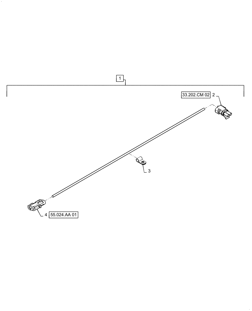 Схема запчастей Case 521F - (55.100.DP[01]) - VAR - 424224 - BRAKE DECLUTCH SOLENOID HARNESS (55) - ELECTRICAL SYSTEMS