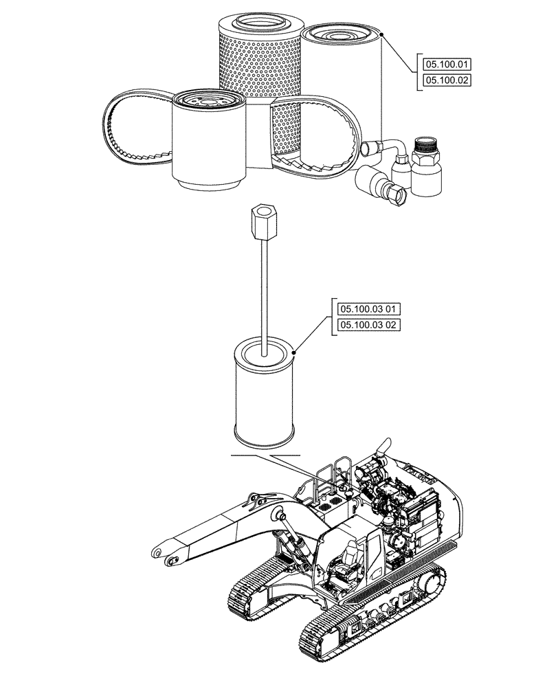 Схема запчастей Case CX490D LC - (00.000.05[02]) - PICTORIAL INDEX - MACHINE COMPLETION AND EQUIPMENT (00) - GENERAL & PICTORIAL INDEX