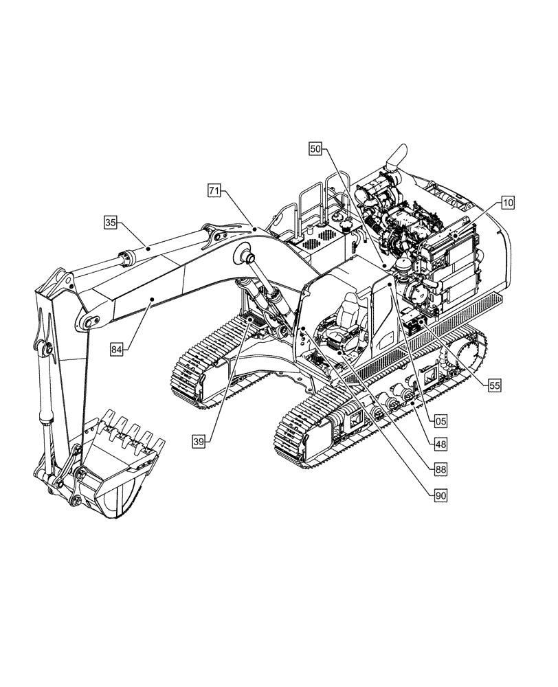 Схема запчастей Case CX490D LC - (00.000.00) - PICTORIAL INDEX - MAIN SECTIONS (00) - GENERAL & PICTORIAL INDEX