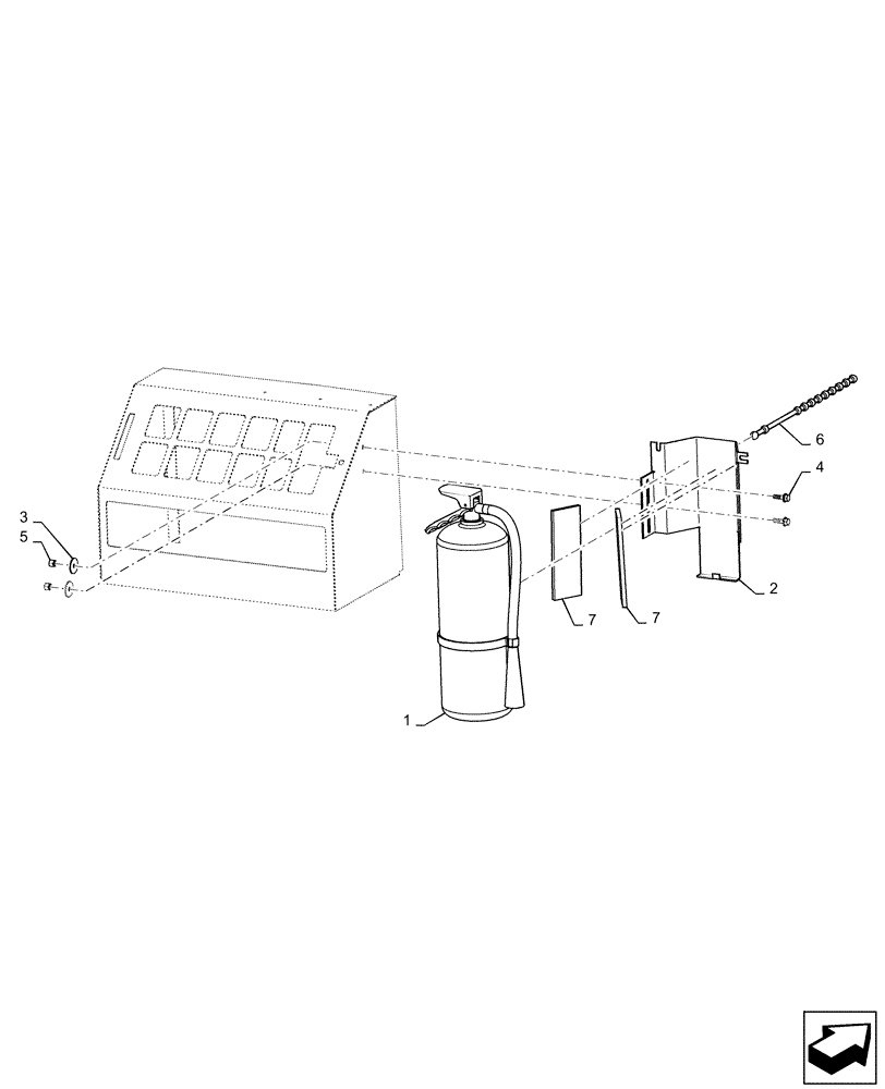 Схема запчастей Case 521F - (88.130.AA) - VAR - 780100 - FIRE EXTINGUISHER (88) - ACCESSORIES