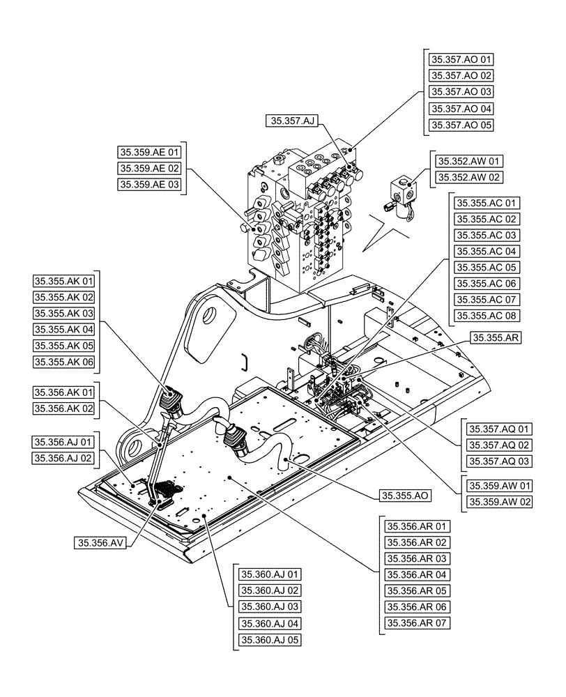 Схема запчастей Case CX490D LC - (35.000.00[03]) - SECTION INDEX - HYDRAULIC SYSTEMS (35) - HYDRAULIC SYSTEMS