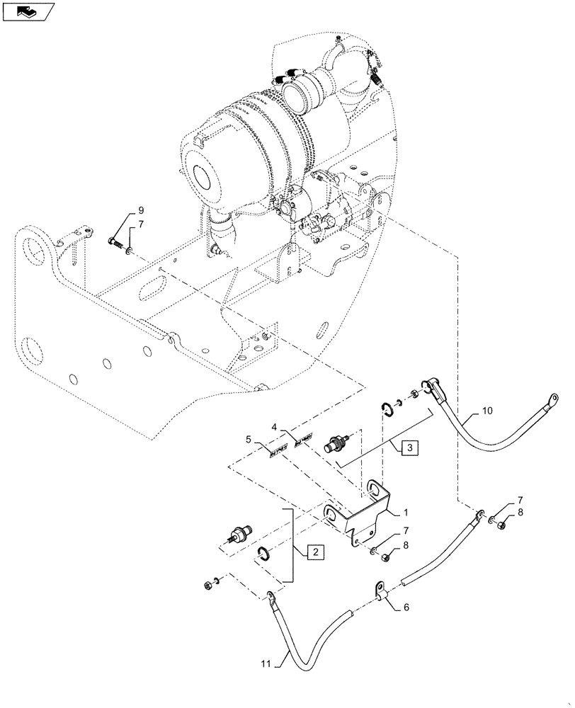 Схема запчастей Case 521F - (55.201.AU[01]) - VAR - 726013 - REMOTE JUMP POST (55) - ELECTRICAL SYSTEMS