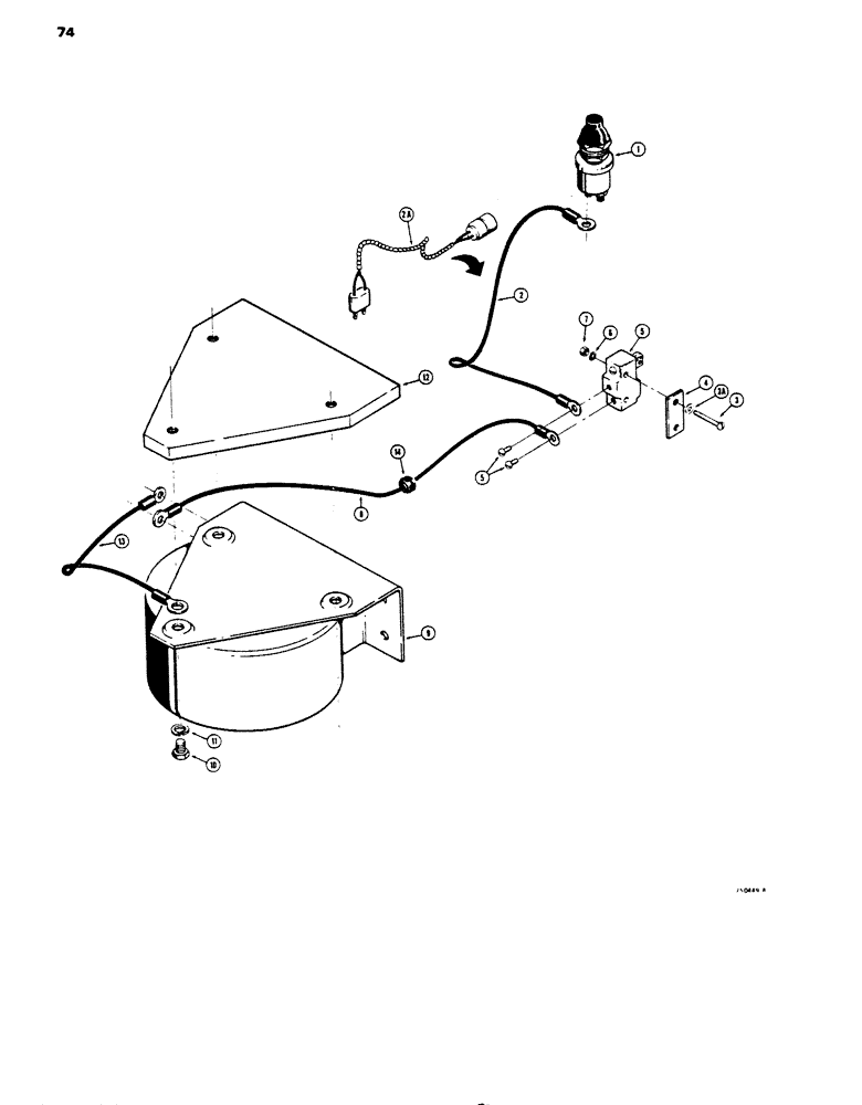 Схема запчастей Case 450 - (074) - BACKUP ALARM (06) - ELECTRICAL SYSTEMS