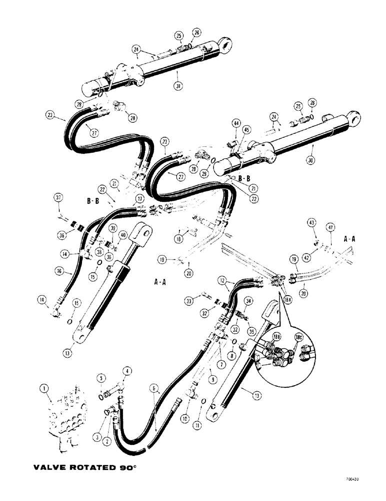 Схема запчастей Case 310G - (202) - LOADER DUMP AND HYDRA-LEVELING HYDRAULICS (07) - HYDRAULIC SYSTEM