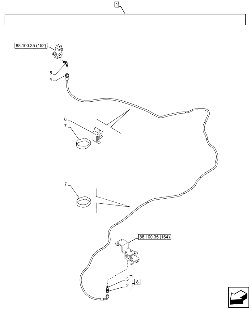 Схема запчастей Case CX210D LC - (88.100.35[167]) - DIA KIT, HAMMER CIRCUIT, HIGH FLOW, SHEARS, W/ ELECTRICAL PROPORTIONAL CONTROL, SOLENOID VALVE, LINE (88) - ACCESSORIES