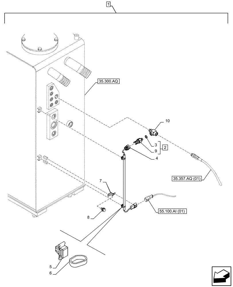 Схема запчастей Case CX210D LC - (88.100.35[169]) - DIA KIT, HAMMER CIRCUIT, HIGH FLOW, SHEARS, W/ ELECTRICAL PROPORTIONAL CONTROL, PRESSURE SWITCH (88) - ACCESSORIES