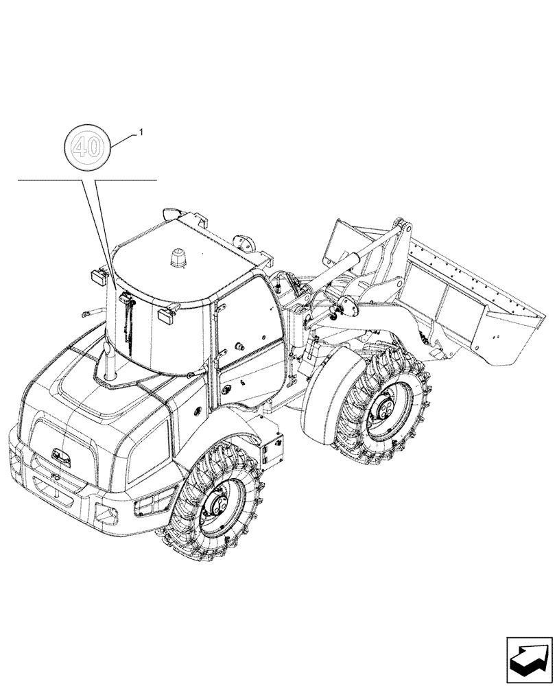 Схема запчастей Case 121F - (90.108.AC[35]) - VAR – 734521, 734656 - DECALS (90) - PLATFORM, CAB, BODYWORK AND DECALS