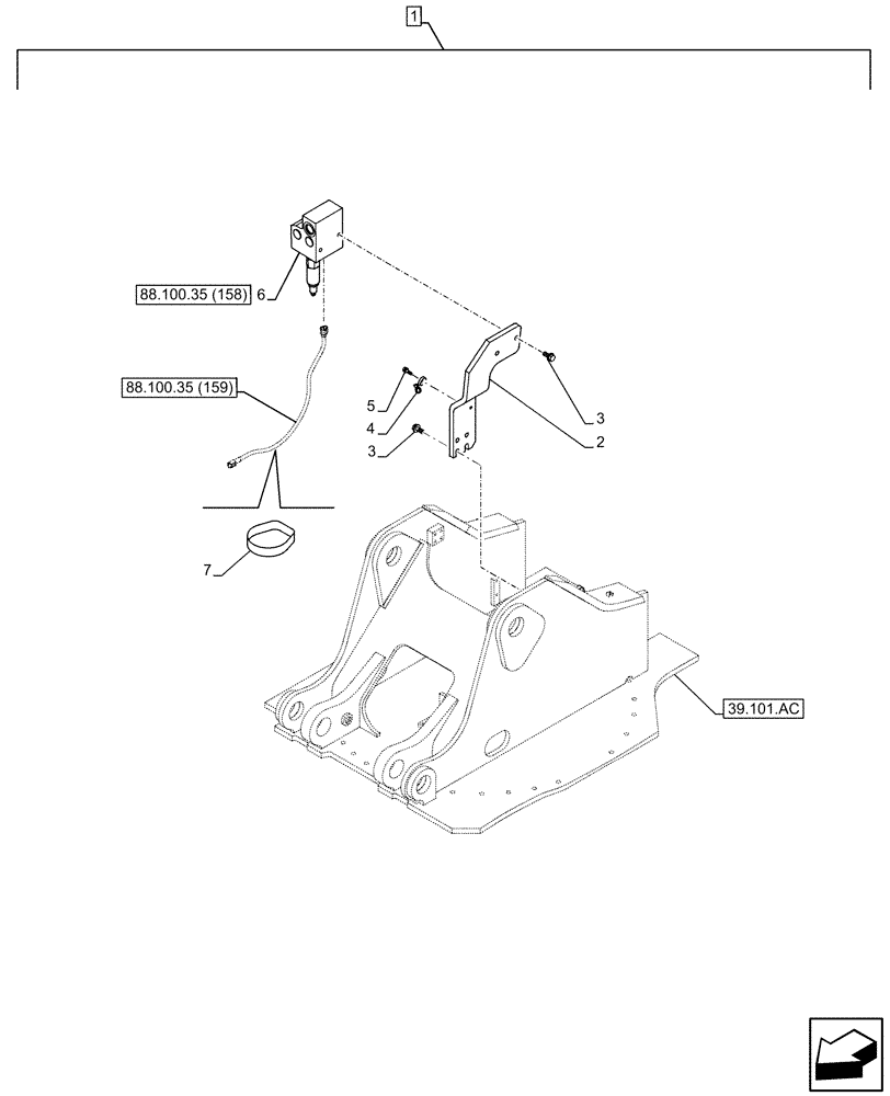 Схема запчастей Case CX300D LC - (88.100.35[157]) - DIA KIT, HAMMER CIRCUIT, HIGH FLOW, SHEARS, W/ ELECTRICAL PROPORTIONAL CONTROL, RELIEF VALVE (88) - ACCESSORIES