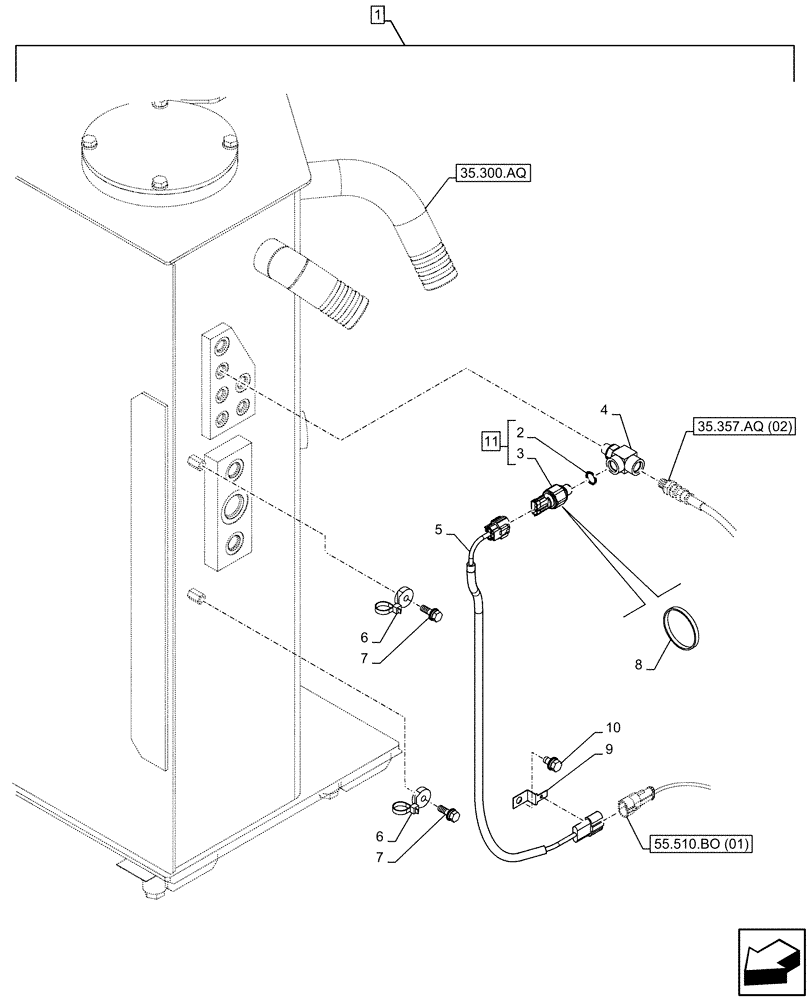 Схема запчастей Case CX300D LC - (88.100.35[169]) - DIA KIT, HAMMER CIRCUIT, HIGH FLOW, SHEARS, W/ ELECTRICAL PROPORTIONAL CONTROL, PRESSURE SWITCH (88) - ACCESSORIES