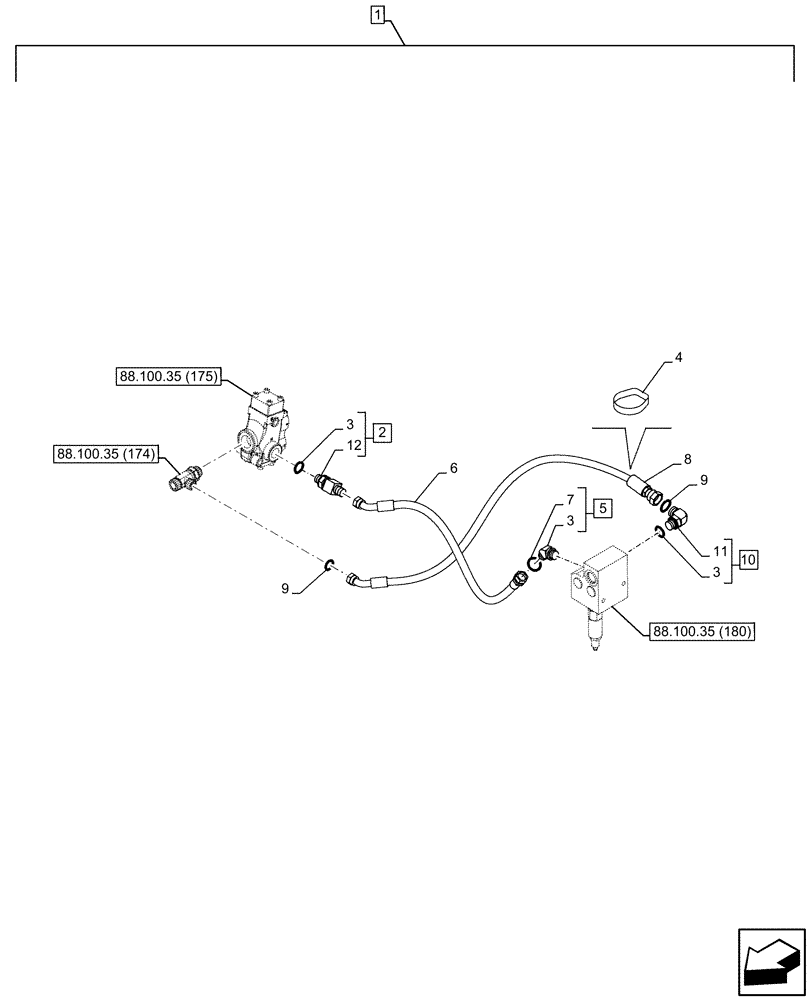 Схема запчастей Case CX350D LC - (88.100.35[178]) - DIA KIT, HAMMER CIRCUIT, HIGH FLOW, SHEARS, W/ ELECTRICAL PROPORTIONAL CONTROL, DIRECTIONAL CONTROL VALVE, LINE (88) - ACCESSORIES