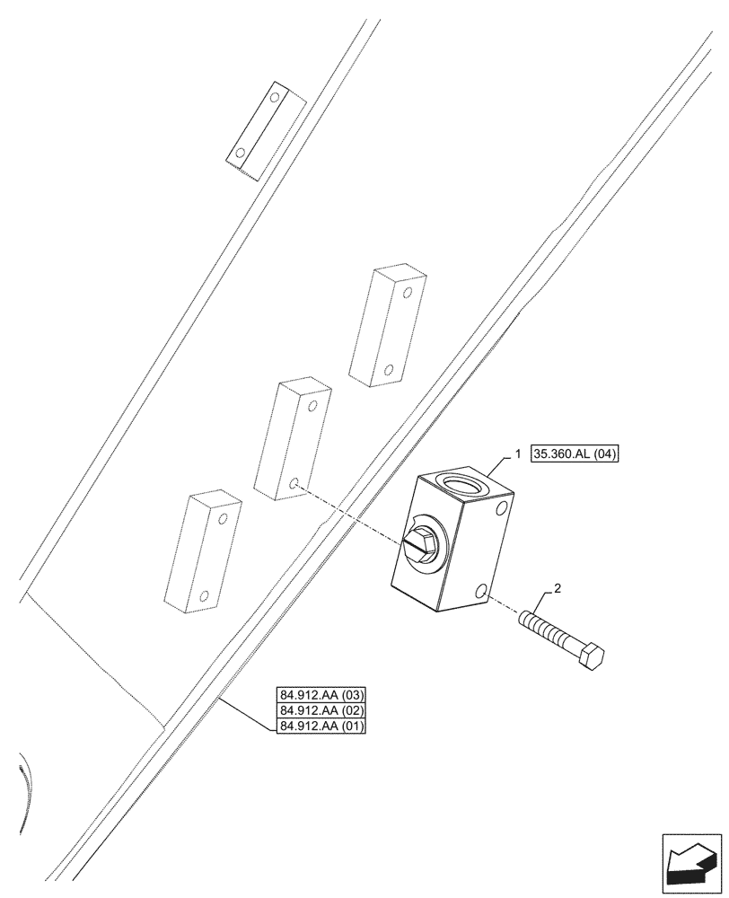 Схема запчастей Case CX210D LC - (35.360.AL[03]) - VAR - 461863, 461864, 461557 - ARM, STOP, VALVE, CLAMSHELL BUCKET, ROTATION (35) - HYDRAULIC SYSTEMS