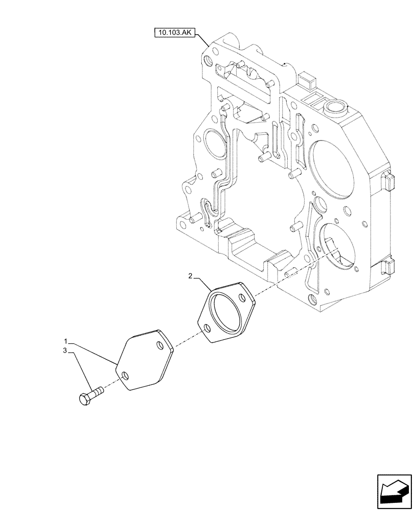 Схема запчастей Case F4HFE6131 B003 - (10.414.AD) - POWER TAKE OFF (10) - ENGINE