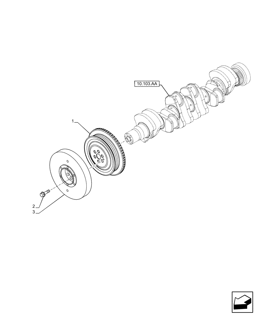 Схема запчастей Case F4HFE6131 B003 - (10.110.AD) - PULLEY, CRANKSHAFT (10) - ENGINE