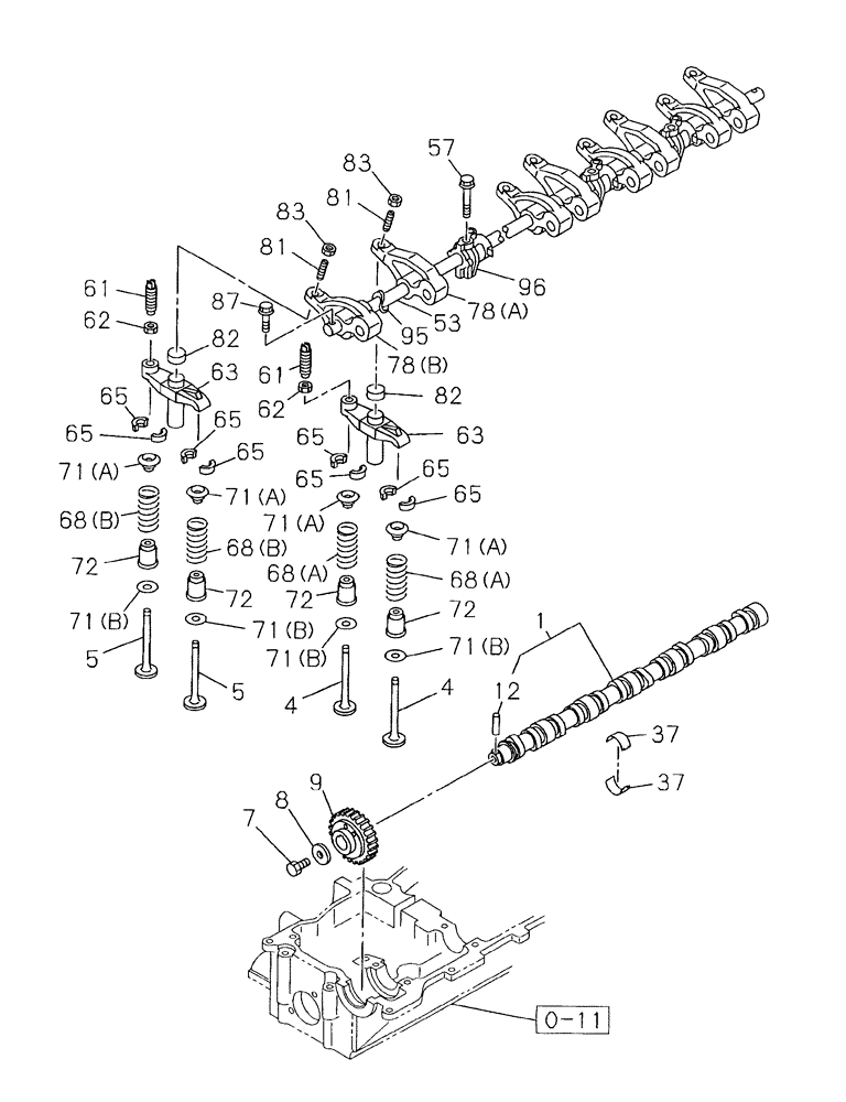 Схема запчастей Case CX210C LR - (10.106.01[01]) - CAMSHAFT - VALVE MECHANISM (10) - ENGINE