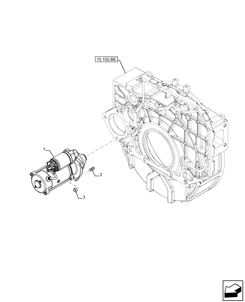 Схема запчастей Case F4HFE6131 B003 - (55.201.AE) - ENGINE STARTER (55) - ELECTRICAL SYSTEMS