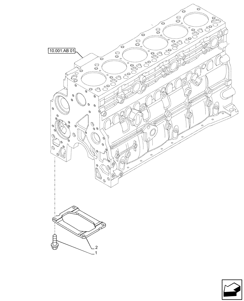 Схема запчастей Case F4HFE6131 B003 - (10.001.AB[02]) - CRANKCASE (10) - ENGINE