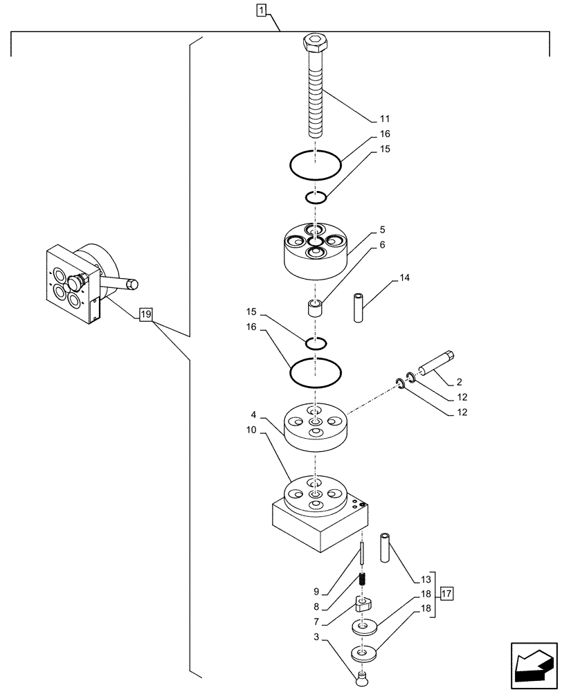 Схема запчастей Case CX490D LC - (88.100.35[197]) - DIA KIT, CONTROL PATTERN SELECTION, VALVE, SELECTOR, COMPONENTS (88) - ACCESSORIES