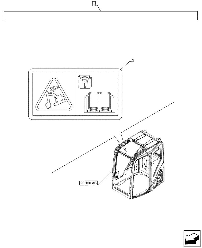 Схема запчастей Case CX490D LC - (88.100.35[205]) - DIA KIT, FREE SWING, WARNING DECAL (88) - ACCESSORIES