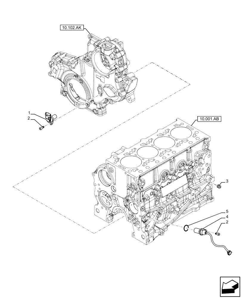 Схема запчастей Case F5HFL463A F001 - (55.015.AD) - TIMING CONTROL , SENSOR (55) - ELECTRICAL SYSTEMS