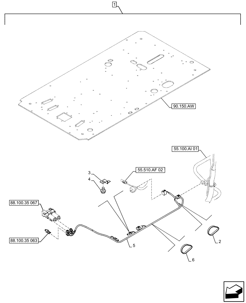 Схема запчастей Case CX490D LC - (88.100.35[066]) - DIA KIT, AUXILIARY CIRCUIT, SHEARS, W/ ELECTRICAL PROPORTIONAL CONTROL, WIRE HARNESS (88) - ACCESSORIES