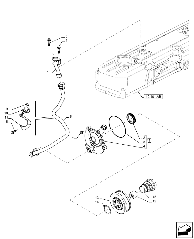 Схема запчастей Case F5HFL463A F001 - (10.304.AP) - BREATHER (10) - ENGINE