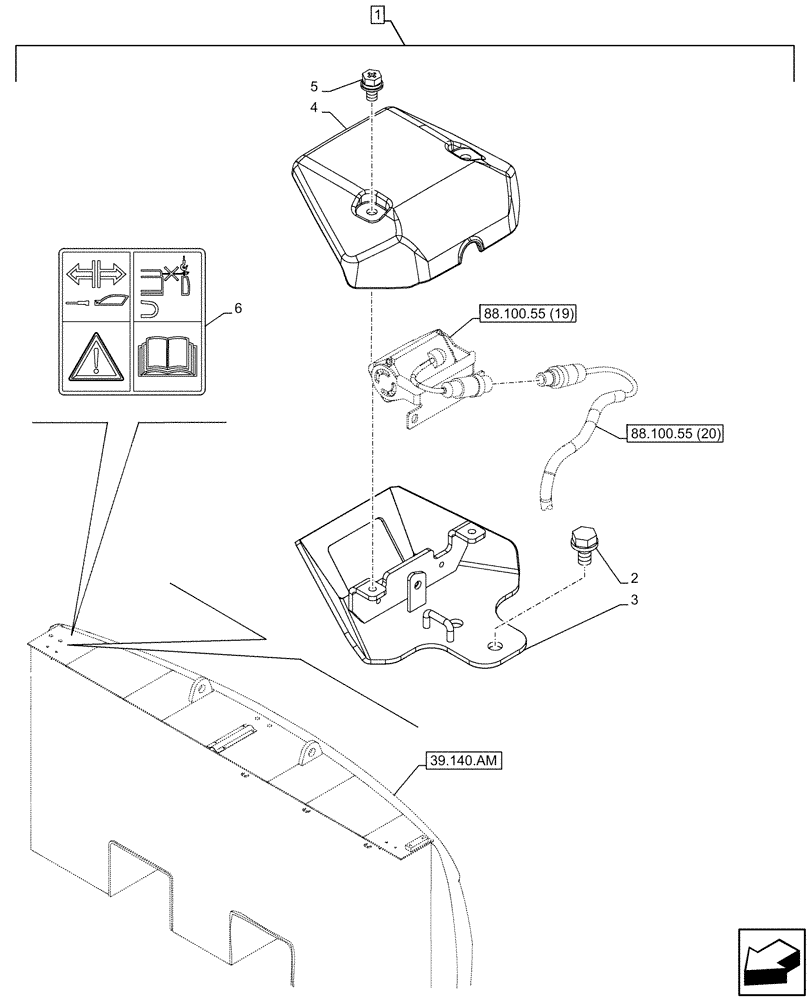 Схема запчастей Case CX300D LC - (88.100.55[21]) - DIA KIT, RIGHT, SIDE CAMERA, COVER (88) - ACCESSORIES