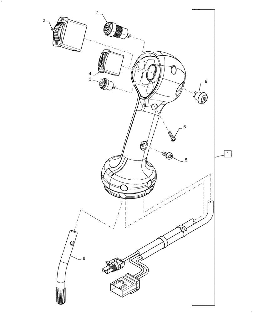 Схема запчастей Case TV380 - (55.512.CL[18]) - LEVEL 350, HANDLE GRIP, RH (55) - ELECTRICAL SYSTEMS
