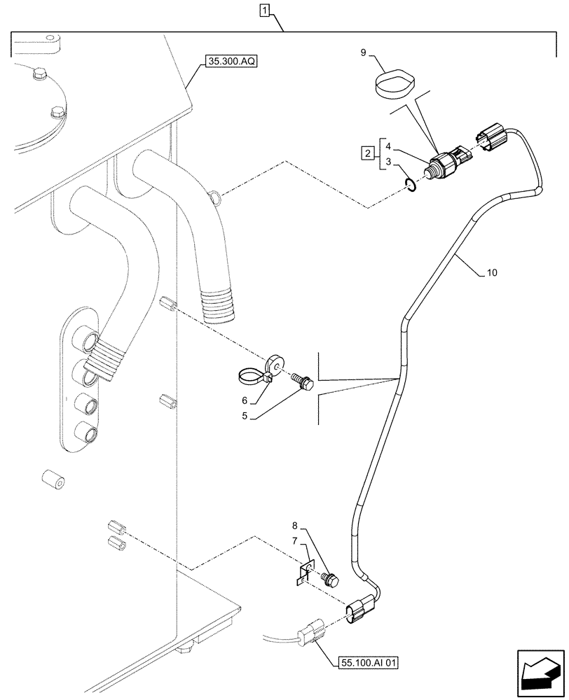 Схема запчастей Case CX500D LC - (88.100.35[262]) - DIA KIT, HAMMER CIRCUIT, W/ HYDRAULIC CONTROL, PRESSURE SWITCH (88) - ACCESSORIES