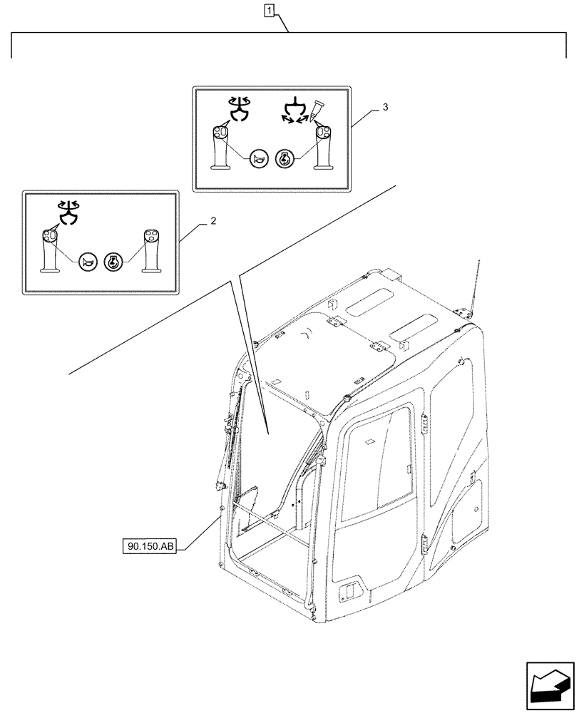 Схема запчастей Case CX500D LC - (88.100.35[101]) - DIA KIT, CLAMSHELL BUCKET, ROTATION, W/ ELECTRICAL PROPORTIONAL CONTROL, DECAL, CONTROLS (88) - ACCESSORIES