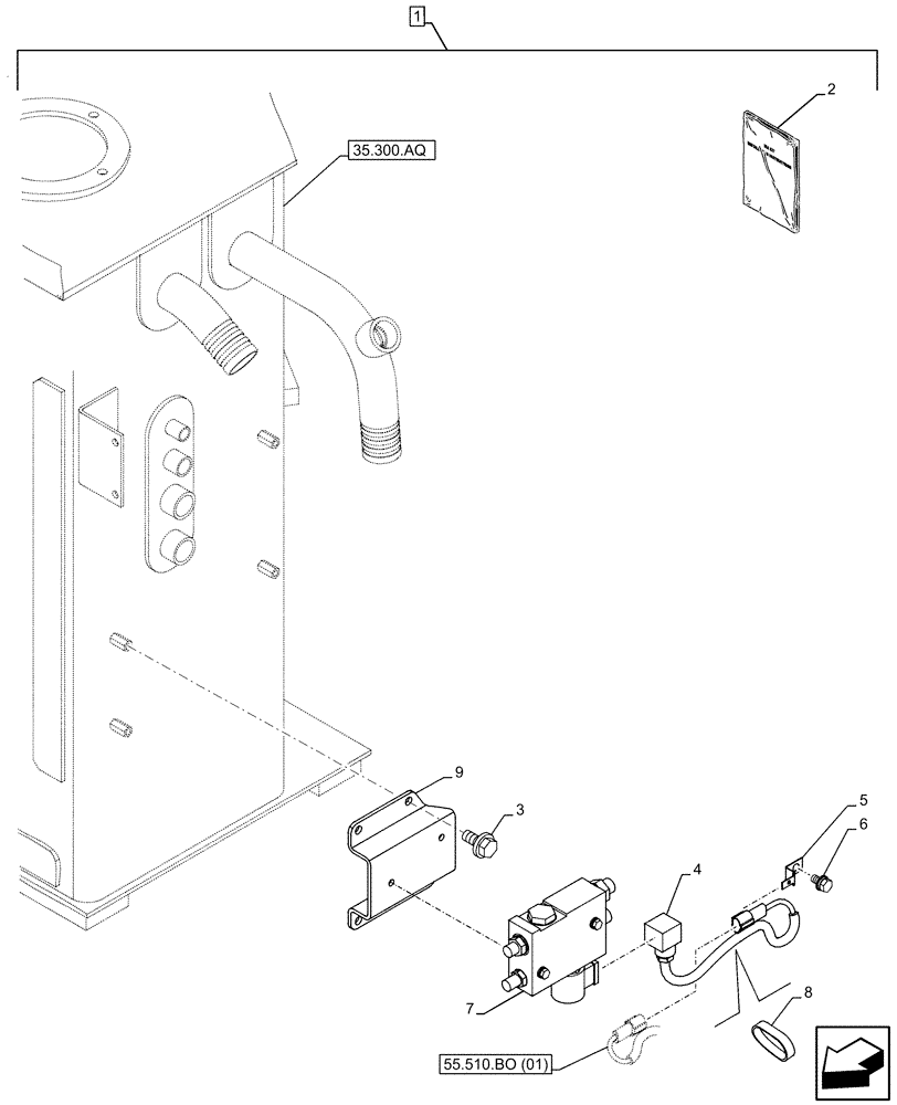 Схема запчастей Case CX350D LC - (88.100.35[227]) - DIA KIT, QUICK COUPLER, SOLENOID VALVE, WIRE HARNESS (88) - ACCESSORIES