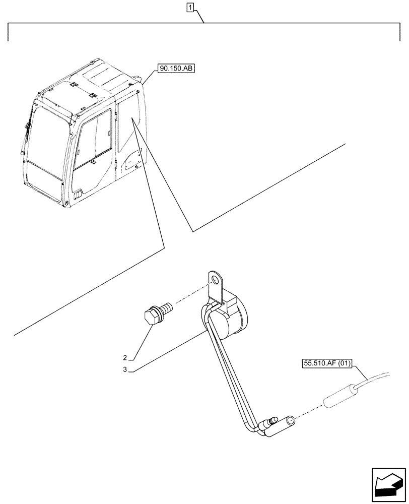 Схема запчастей Case CX350D LC - (88.100.35[224]) - DIA KIT, QUICK COUPLER, HORN (88) - ACCESSORIES