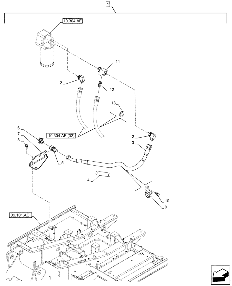 Схема запчастей Case CX300D LC - (88.100.10[02]) - DIA KIT, HYDRAULIC OIL, ENGINE OIL FILTER, DRAIN LINE (88) - ACCESSORIES