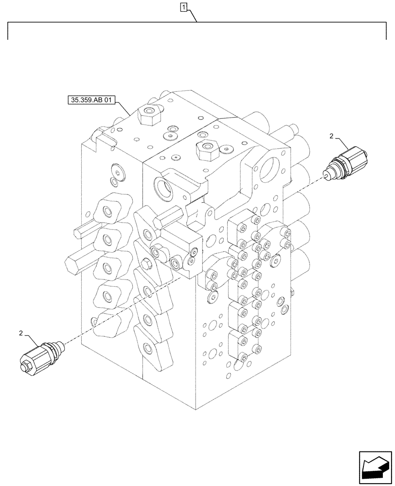 Схема запчастей Case CX500D LC - (88.100.35[054]) - DIA KIT, HAMMER CIRCUIT, HIGH FLOW, W/ ELECTRICAL PROPORTIONAL CONTROL, RELIEF VALVE (88) - ACCESSORIES