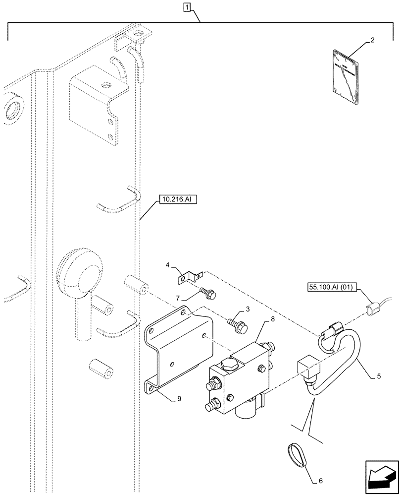 Схема запчастей Case CX210D LC - (88.100.35[222]) - DIA KIT, QUICK COUPLER, SOLENOID VALVE, WIRE HARNESS (88) - ACCESSORIES