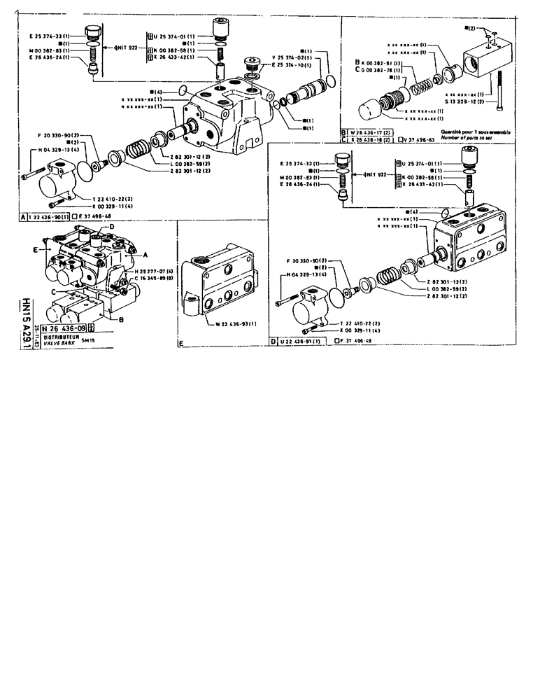 Схема запчастей Case 90BCL - (286) - VALVE BANK SM15 (07) - HYDRAULIC SYSTEM