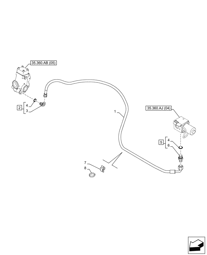 Схема запчастей Case CX210D NLC - (35.360.AJ[03]) - VAR - 461869 - HAMMER CIRCUIT, SOLENOID VALVE, LINES, HIGH FLOW, W/ ELECTRICAL PROPORTIONAL CONTROL (35) - HYDRAULIC SYSTEMS