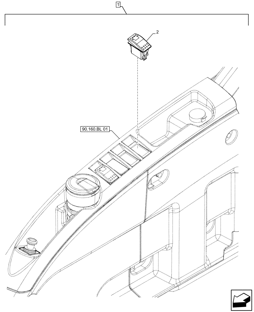 Схема запчастей Case CX500D LC - (88.100.55[33]) - DIA KIT, RIGHT, SIDE CAMERA, LIGHT, SWITCH (88) - ACCESSORIES