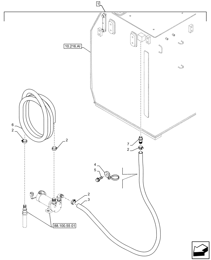 Схема запчастей Case CX500D LC - (88.100.55[02]) - DIA KIT, FUEL TRANSFER PUMP (88) - ACCESSORIES