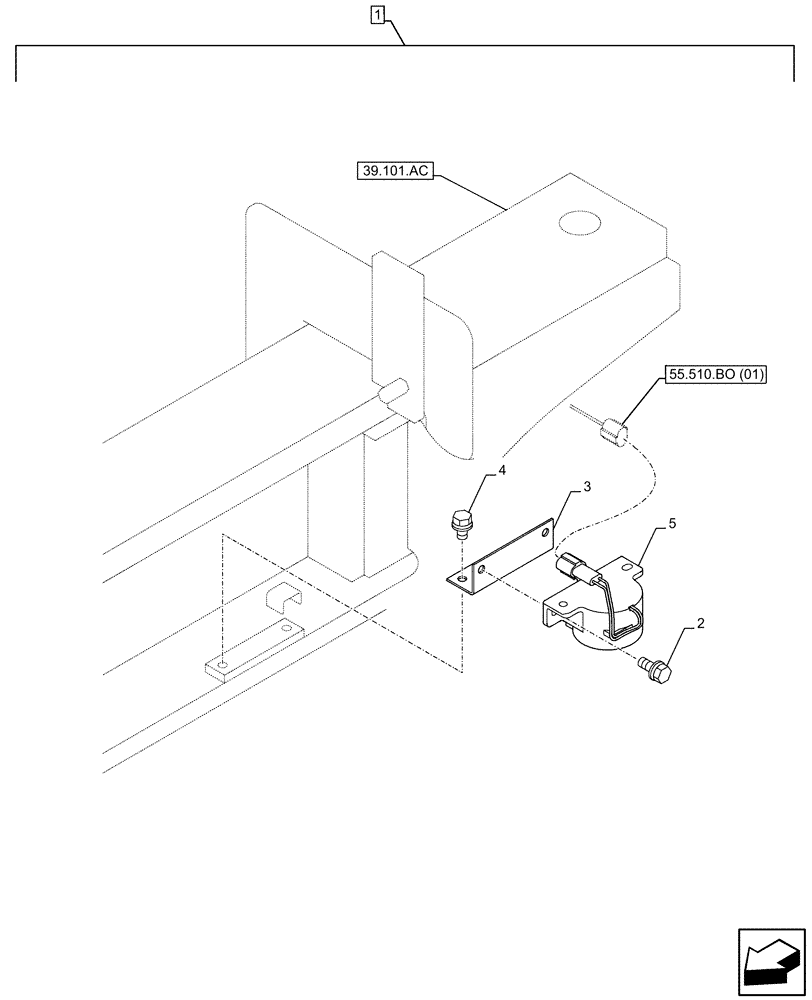 Схема запчастей Case CX250D LC - (88.100.55[29]) - DIA KIT, REVERSE ALARM (88) - ACCESSORIES