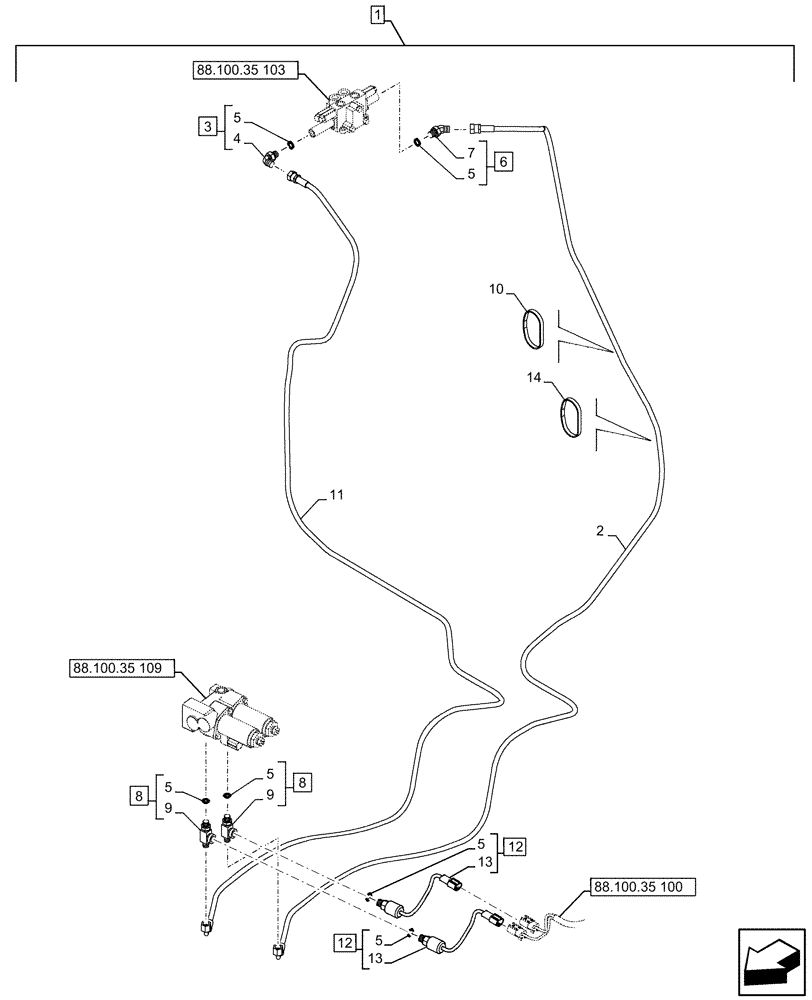 Схема запчастей Case CX500D LC - (88.100.35[099]) - DIA KIT, CLAMSHELL BUCKET, ROTATION, W/ ELECTRICAL PROPORTIONAL CONTROL, SPEED SENSOR (88) - ACCESSORIES