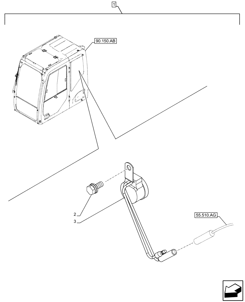 Схема запчастей Case CX300D LC - (88.100.35[224]) - DIA KIT, QUICK COUPLER, HORN (88) - ACCESSORIES